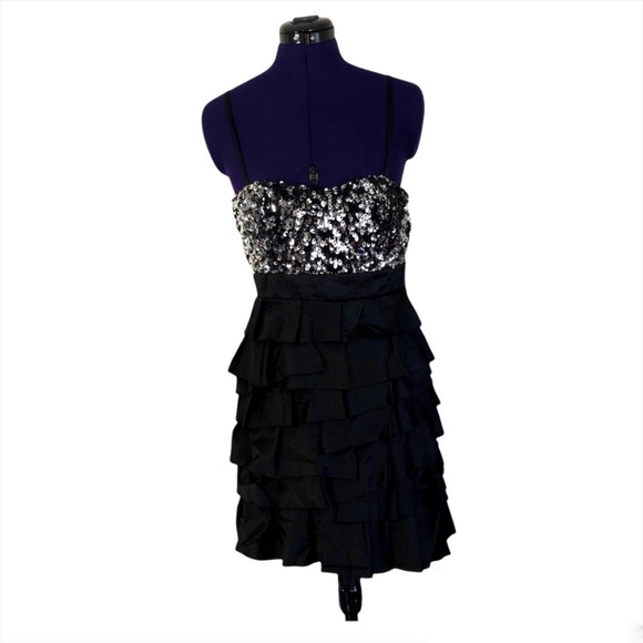 Forever 21 Black Silver Sequins Mini Dress - Picture 1 of 11